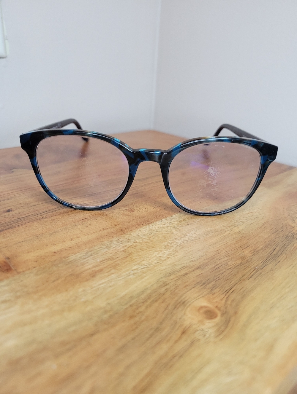 Tom Ford TF5523 Blue/Terrazzo 054 50-20 Temple 145‎ Round Lens Plastic Frame
